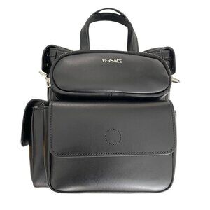Versace Black Men's Leather Mini Tote shoulder bag 1012234 1A08027